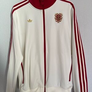 Adidas FC Bayern White and Red Track Jacket